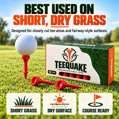 TEEQUAKE™ – Exploding Golf Tees (12-Pack)